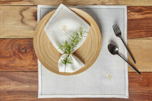 Σετ Τραπεζομάντηλο & 12 Πετσέτες φαγητού Αιγαίον με Κέντημα 180X270 Alcea